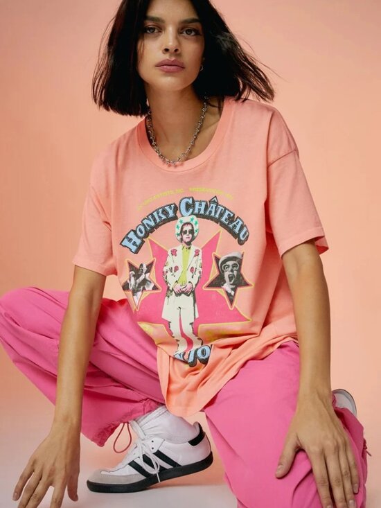 Daydreamer Tops - Daydreamer Elton John “Honky Château” Graphic Tee — Desert Flower (Size XS)